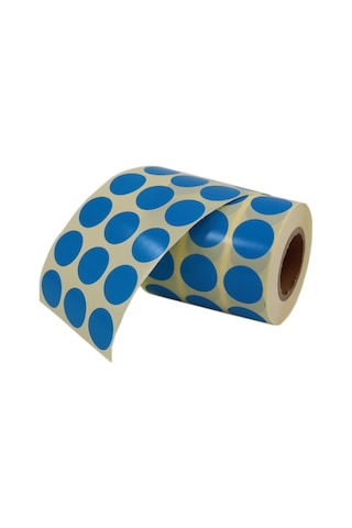 Renkli Kuşe Rulo Çap Etiketi 25mm X 25mm 2500 Adet Yan Yana 3 Lü