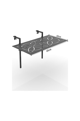 Lazer Kesim Katlanır Metal Balkon Masası Çok Renkli