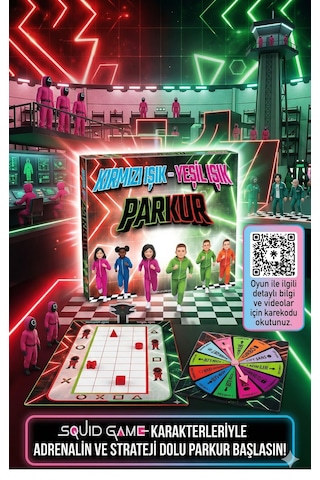 Can Yıldız Squid Game Kırmızı Işık Yeşil Işık Parkur Masa Oyunu - Squid Game Aile Ve Arkadaş Strateji Oyunu