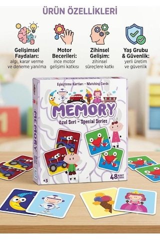 Memory Özel Seri 48 Parça Eğitici Eşleştirme Kartları Çocuk Zeka Ve Hafıza Geliştirici Oyun