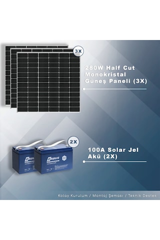 Matech 3 Kw Solar Paket Sistem 3000w/gün