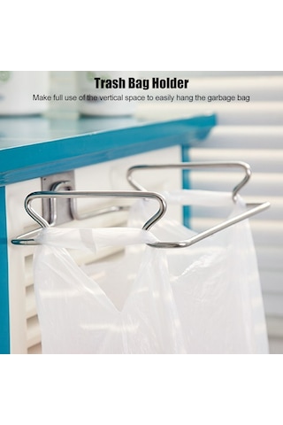 Hangfox 430 Paslanmaz Çelik Kapı Arka Tipi Mutfak Çöp Poşeti Tutucu - Boşluk Tasarrufu Ve Çok Amaçlı Kullanım