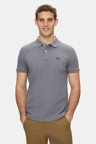 Ucla Lakes Koyu Gri Polo Yaka Nakışlı %100 Pamuk Standard Fit Erkek Tshirt