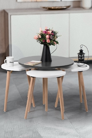 Pissa / Orta Sehpa / Sehpa Seti / Sehpa Takımı / 5 Parçalı Sehpa Seti