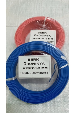 1.5 Mm 2 Adet 100'er Metre Kırmızı-mavi Aydınlatma Tesisat Kablo Grubu 1