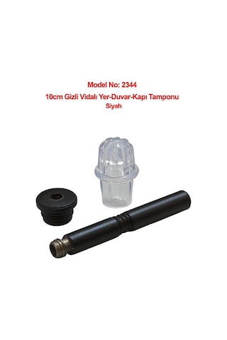 Gizli Vidalı 10cm Duvar Veya Kapı Tamponu Stoperi Siyah 5li Paket