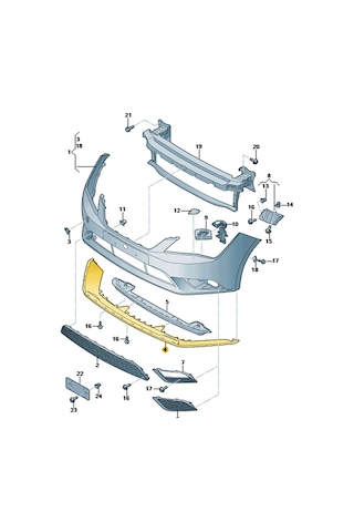 Seat Leon 2013-2016 Ön Tampon Plastik Alt Spoyleri 5f0805903