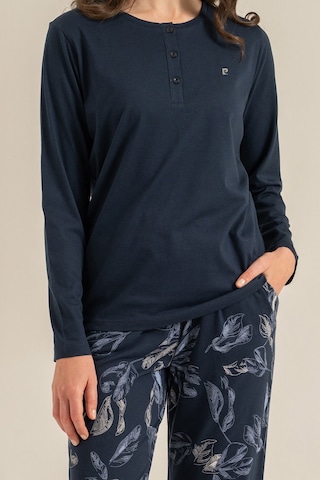 Pierre Cardin Kadın Leaves Lacivert Uzun Kol Pijama Takım Pc9258-s-v1 Pc9258-s-v1