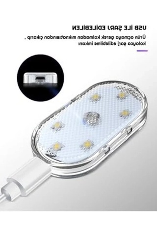 Mıknatıslı 7 Renk Değiştirebilen Mini 6 Led Lamba, Usb Şarj Edilebilir .