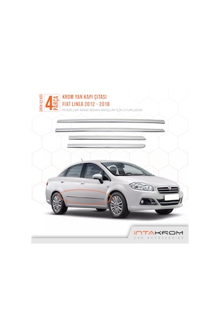intakrom Fiat Linea Krom Yan Kapı Çıtası 4 Parça 2012 ve Üzeri