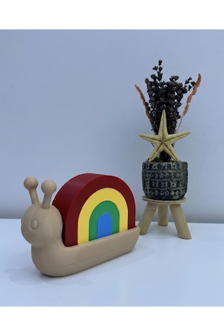 Gökkuşağı Salyangoz 5 Parçalı Montessori Oyuncak Seti