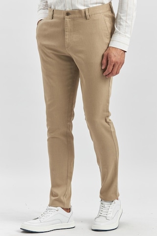 İmza Bej Düz Armürlü Slim Fit Casual Pantolon 1003240168-bej Bej