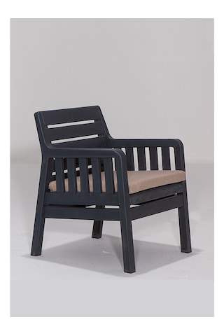 Lara Minderli Tekli Bahçe Balkon Teras Koltuğu - Antrasit