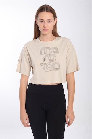 Maraton Comfort Kadın Bisiklet Yaka Kil Rengi Crop Top Kil Rengi