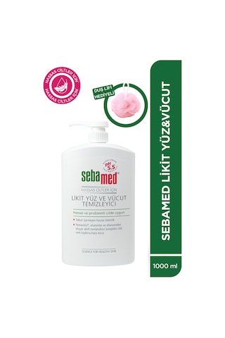 Sebamed Nemlendirici Etkili Yüz ve Vücut Temizleme Jeli 1 L + Duş Lifi
