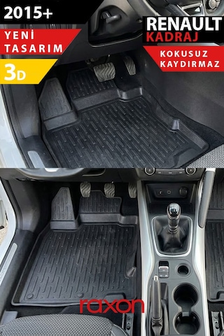 Renault Kadjar 2015+ 3d Havuzlu Paspas Tam Uyumlu Su Geçirmez, Kaymaz