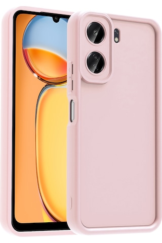 Xiaomi Poco C65 Kılıf Kamera Korumalı Zore Ananas Kapak Pembe