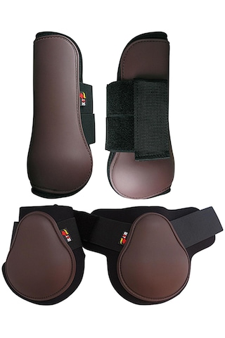 Suntek At Tendonu Fetlock Çizme Seti Zıplayan Bacak Koruma Kahverengi