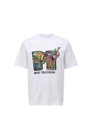 Only Erkek O Yaka T-shirt 22029523 Beyaz