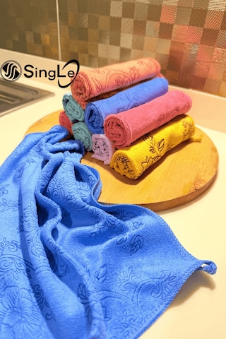 3 Adet Microfiber Çiçek Desenli Mutfak Temizlik Bezi 30 30 Leke Tutmaz Koku Yapmaz Diğer
