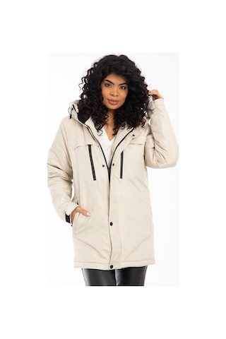 Kadın Taş Içi Polarlı Su Ve Rüzgar Geçirmez Kapüşonlu Kışlık Mont Taş