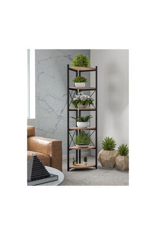 6 Raflı Kitaplık Ve Saksılık Krem 160 Cm Çok Renkli