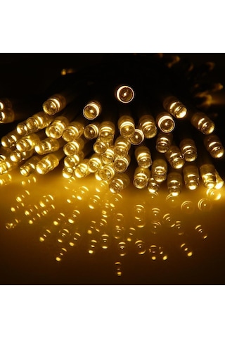 CajuArt Dekoratif 10 Metre Günışığı Sarı Renk Pilli Şeffaf İp Led Lamba