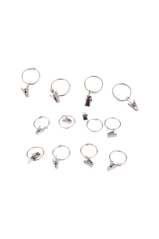 1/2/3/5 12 Adet Perde Halkası Kancası Klipsli Gözlü Taşınabilir Gümüş 30mm 1 Set Diğer
