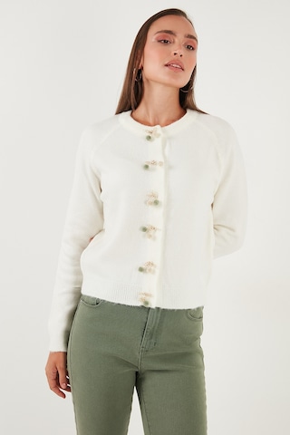 Lela Premium Regular Fit Bisiklet Yaka Fiyonk Detaylı Bayan Hırka 6802939 Ekru