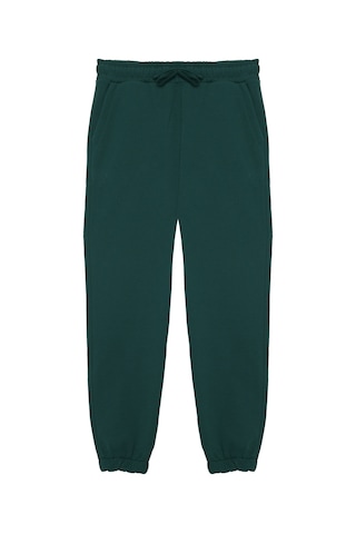 Tudors Unisex Relax Fit Rahat Kesim Şardonlu 3 Cepli Lastikli Jogger Paça Yeşil Eşofman Altı-32642 Yeşil