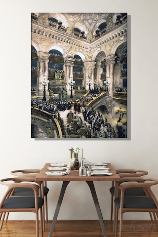 Kanvas Duvar Tablosu Dikey Tekli Salon Mutfak Yatak Odası Ofis Paris Opera Binasi Mimari Sanat