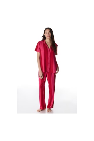 Penti Kırmızı For You Çizgili Gömlek Pantolon Pijama Takımı Pn4z3lu626ıy-rd42 Rd42