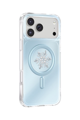 İphone 18 Pro Max Uyumlu Kılıf M-safe Şarj Özellikli Zore Paris Mova Sert Pc Kapak Mavi