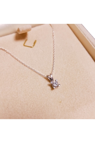 Chavin H Color 0.10 Carat Pırlanta Altın Tektaş Kolye  Cr53