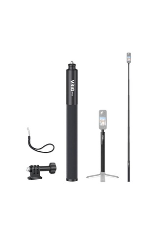 Vrıg Tp-13 53,5 İnç Selfie Çubuğu Alüminyum Alaşımlı 6 Bölümlü, 14 İnç Vida Ve Montaj Adaptörü