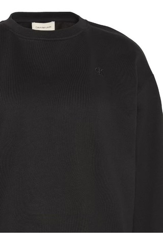 Kadın Rahat Kalıp Bisiklet Yaka Sweatshirt - Siyah Black