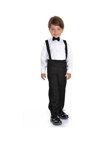 Saten Yaka Kuşaklı Yelekli Erkek Çocuk Takım 001