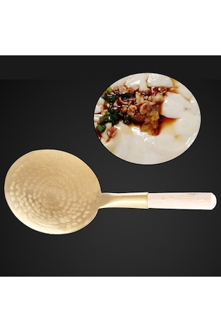 Suntek Ev Restoranı Için Yıkanabilir Ahşap Saplı Tofu Kepçe 10cm