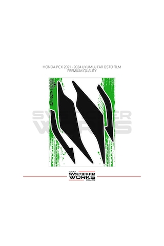 Honda Pcx Far Filmi Sticker Şeffaf Folyo 2021 - 2024 Kalın Model Siyah