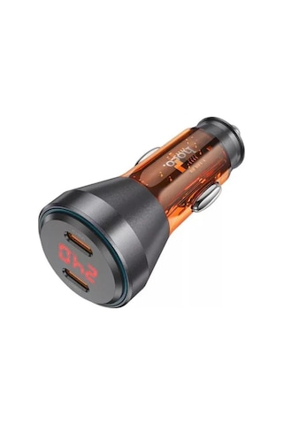 Hoco Nz12c Graceful Pd60w 2 Type-c Girişli Araç Çakmaklı Hızlı Şarj Turuncu