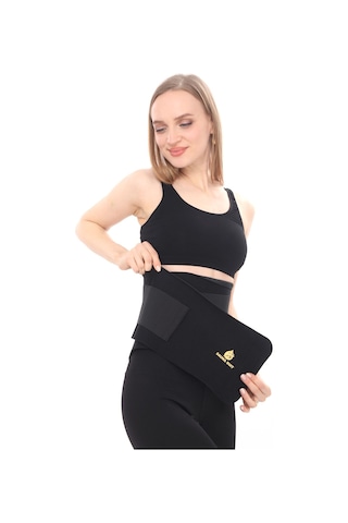 Sh Mağazacılık Unisex Termal Terleten  Siyah  Bel Korse Kemer Siyah