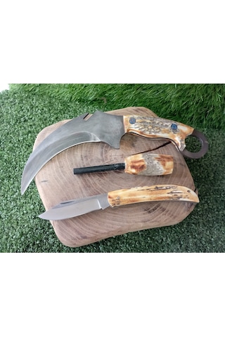Tctknives El Yapımı Av Kamp Bıçağı Kahverengi