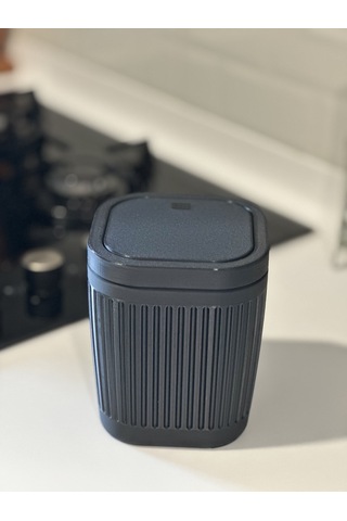 Marsel Dizayn Çöp Kutusu V2 Masaüstü - Mutfak - Banyo - Açılır Kapanır - Siyah - 15cm Siyah - Siyah