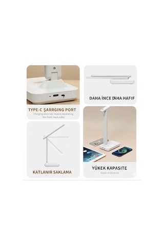 Katlanabilir Dokunmatik Kontrollü Göz Dostu Akıllı Led Masa Lambası Enerji Tasarruflu Belirtilmemis