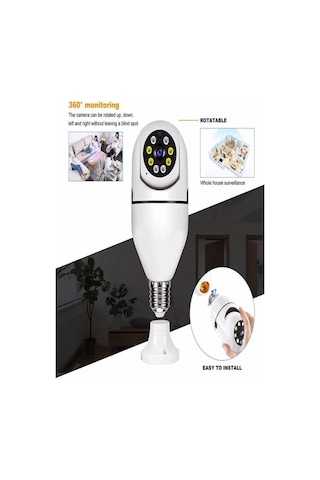 360 Ptz Ip Kamera Gece Görüş Kablosuz Bebek Güvenlik Akıllı Ampul Wifi Kamera Ip36