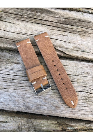 24 Mm Deri Taba Renk El Yapımı Saat Kordonu