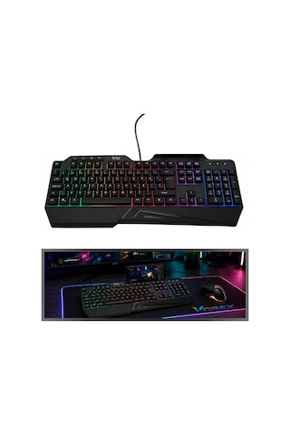 Trio Gkx-99 Rgb Oyuncu Klavyesi Usb Türkçe Q Telefon Standlı Kablolu Gaming Klavye