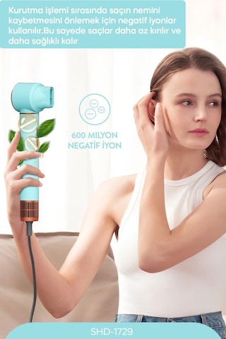 Sinbo Shd-1729 5in1 Compact Multi-styler Saç Kurutma & Şekillendirme Makinesi-mavi