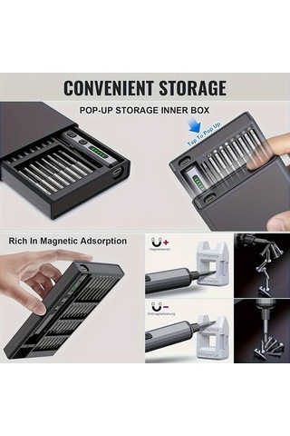 Motion003 Mini Elektrikli Tornavida Seti 5 Tork Ayarli Led S2 Matkap Uclari Laptop Tamir Takimi 1 Takim 68 1