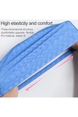 Dm Yetişkin Hilal Pu Su Geçirmez Yüzme Şapkası Rahat Kulaklıklı Siyah Siyah